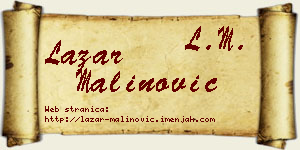 Lazar Malinović vizit kartica